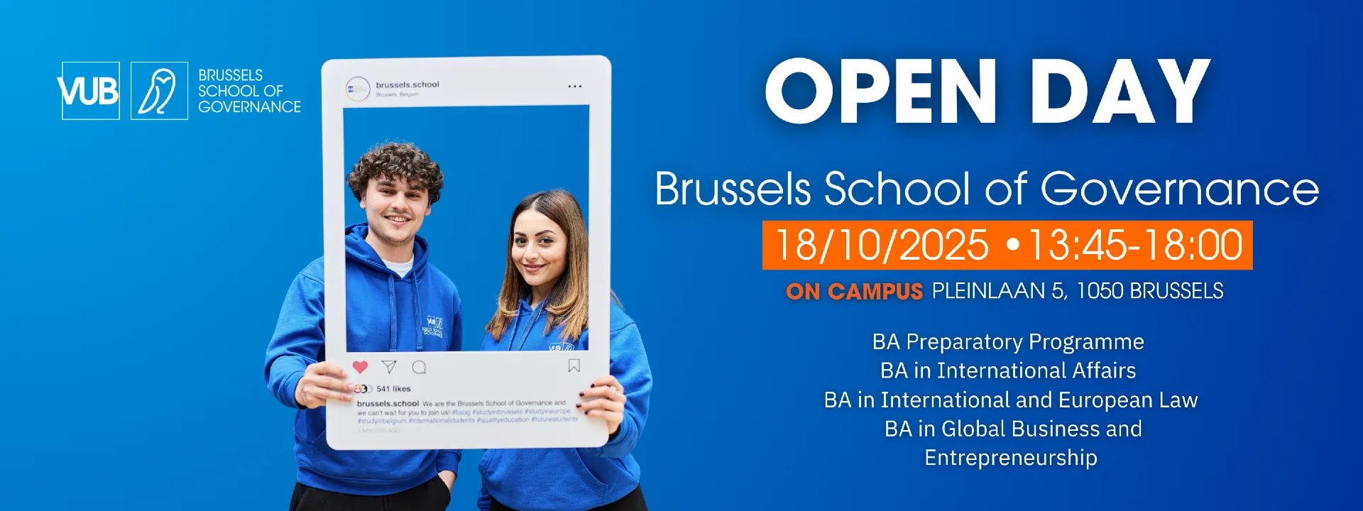Brussels School of Governance: Open Day - Fall 2025 cover image